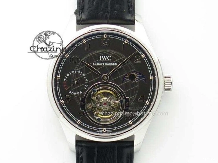 MIROTIME 0512 Modern Portuguese IW371404 ZF V3 1:1 Best Edition SS Black Dial On Black Leather Strap A 7267